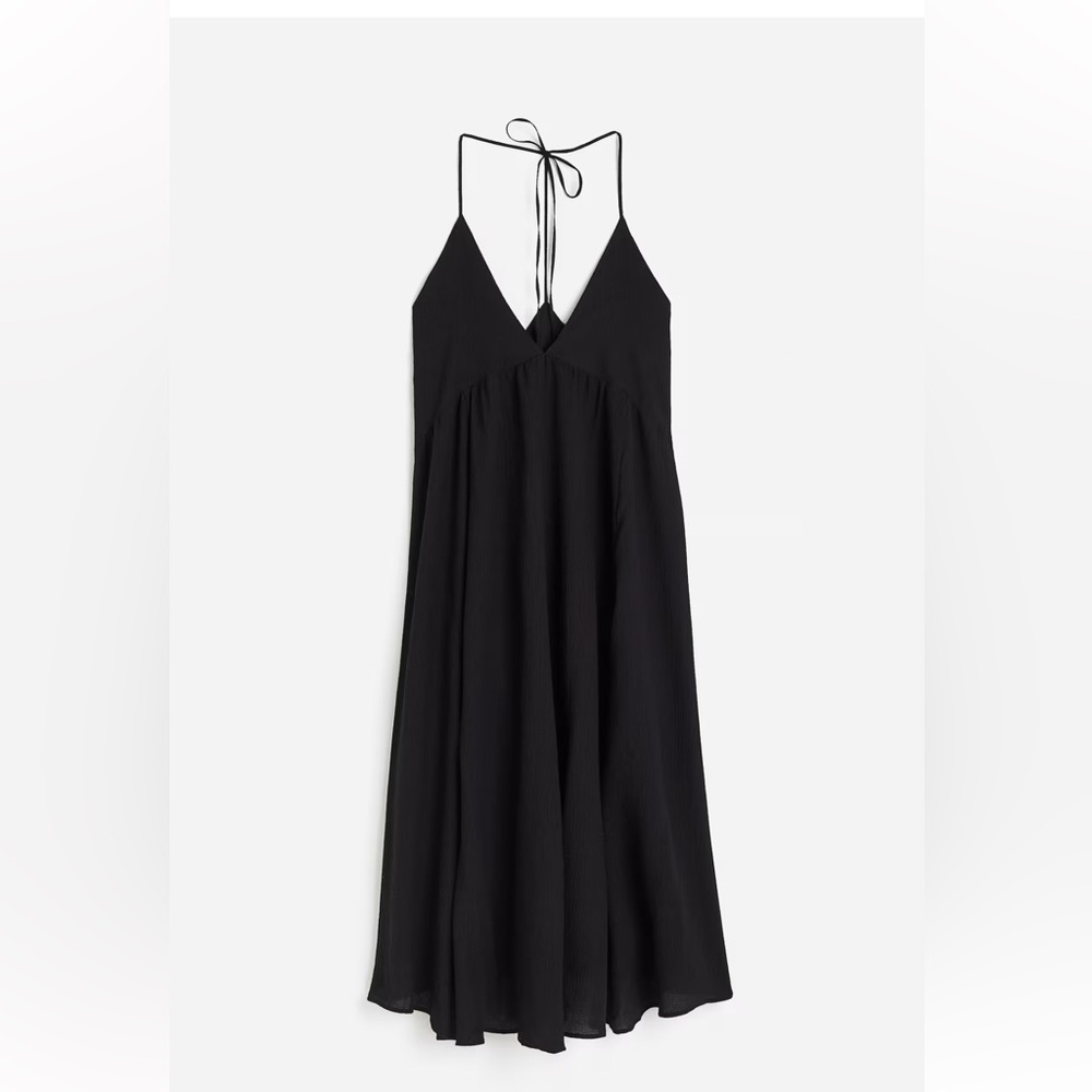 H&M Black V-Neck Halter Maxi Dress